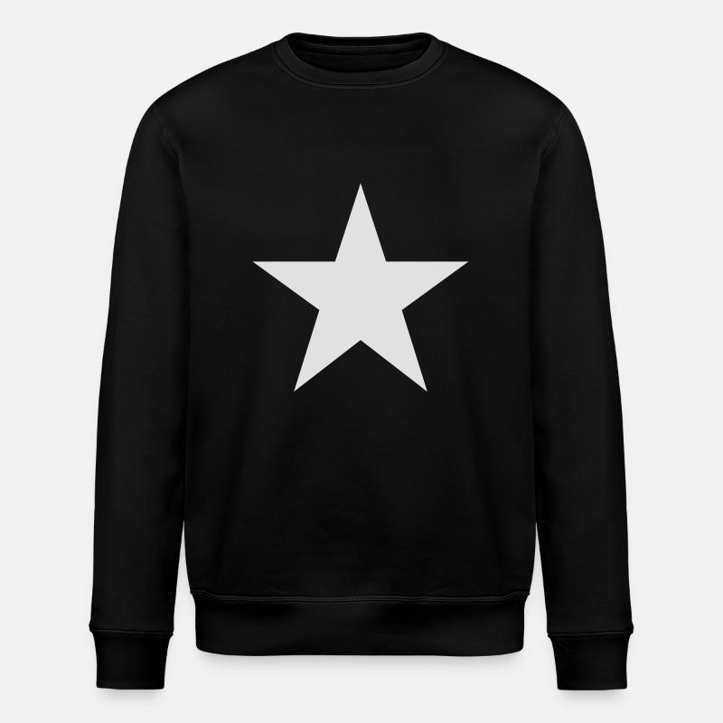 White Star - Stanley/Stella ROLLER Unisex Organic Sweatshirt - black