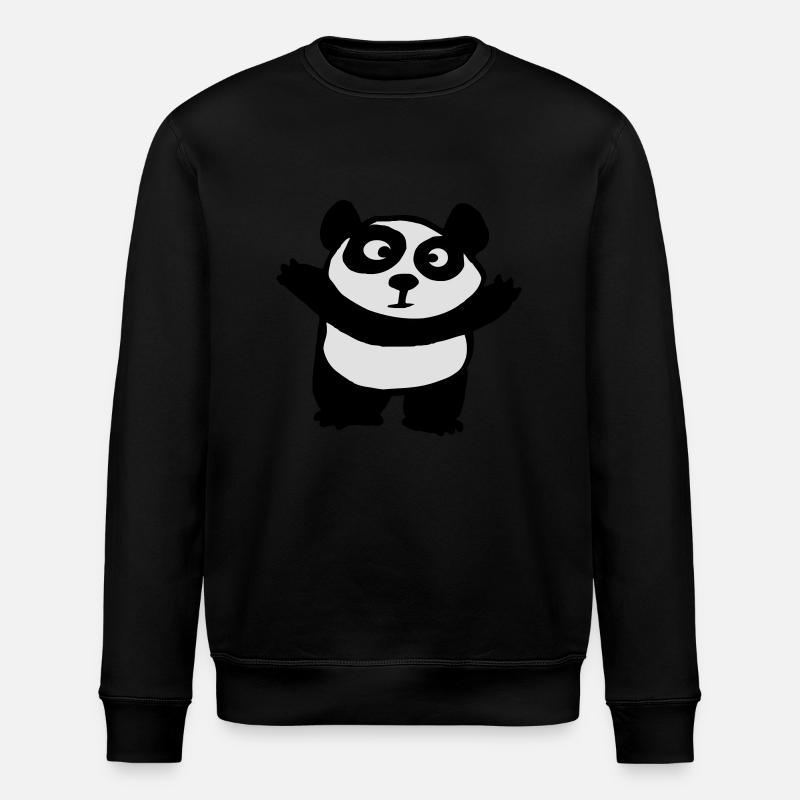lustig panda - Stanley/Stella Unisex Bio-Sweatshirt ROLLER - Schwarz