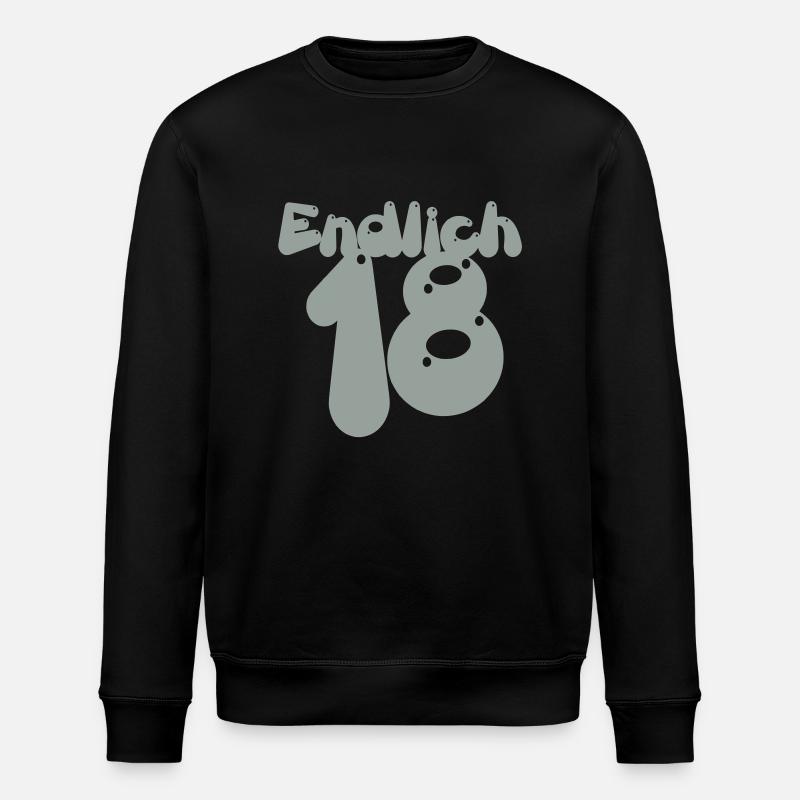 Finally 18! - Stanley/Stella ROLLER Unisex Organic Sweatshirt - black