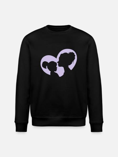 Mother And Daughter Heart - Stanley/Stella ROLLER Unisex Organic Sweatshirt - black
