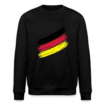 Rayures Allemand - bandes allemandes - Allemagne - - Sweat bio ROLLER Stanley/Stella Unisexe - noir - Devant - Nik (191cm)