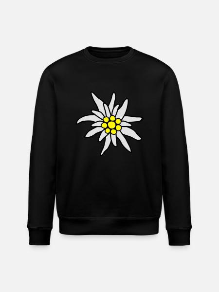 Blüte, Edelweiß - Stanley/Stella Unisex Bio-Sweatshirt ROLLER - Schwarz