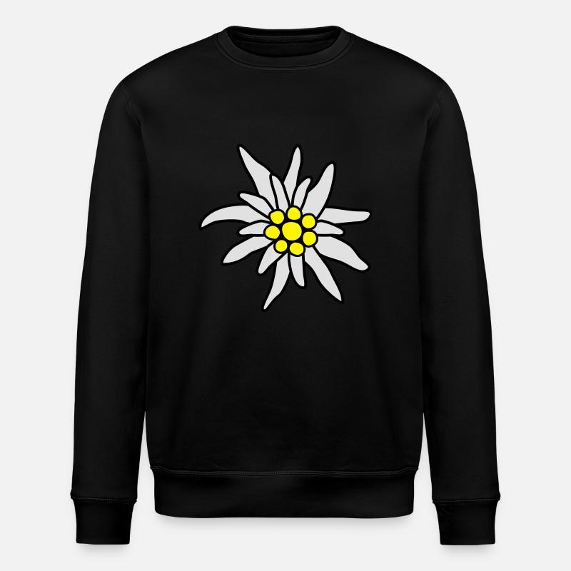 Fleur, edelweiss - Sweat bio ROLLER Stanley/Stella Unisexe - noir