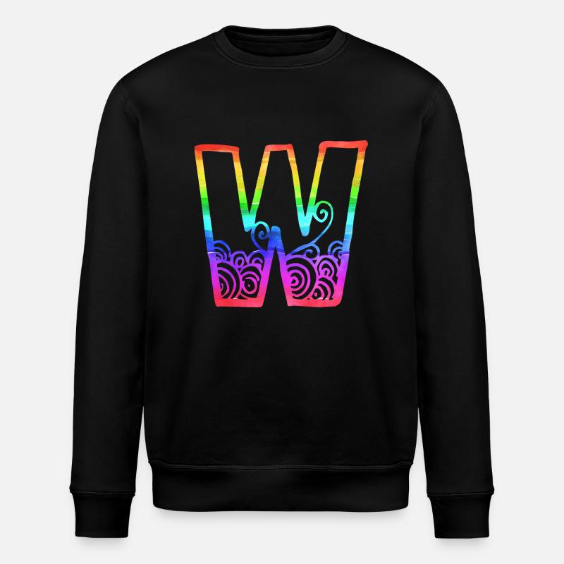 rainbow w - Stanley/Stella ROLLER Unisex Organic Sweatshirt - black