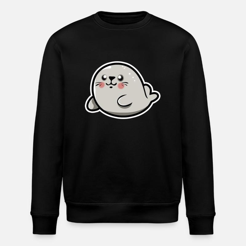 Bébé phoque chibi kawaii - Sweat bio ROLLER Stanley/Stella Unisexe - noir
