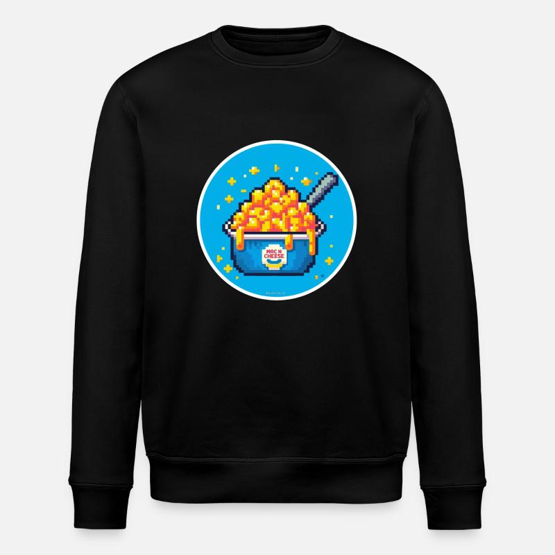 Mac n Cheese Pixelkunst - Stanley/Stella Unisex Bio-Sweatshirt ROLLER - Schwarz