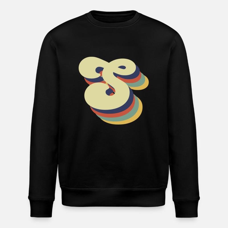 Lettre s rétro - Sweat bio ROLLER Stanley/Stella Unisexe - noir