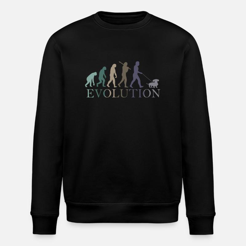 EVOLUTION OF THE RETRO DACHSHUND - Stanley/Stella ROLLER Unisex Organic Sweatshirt - black