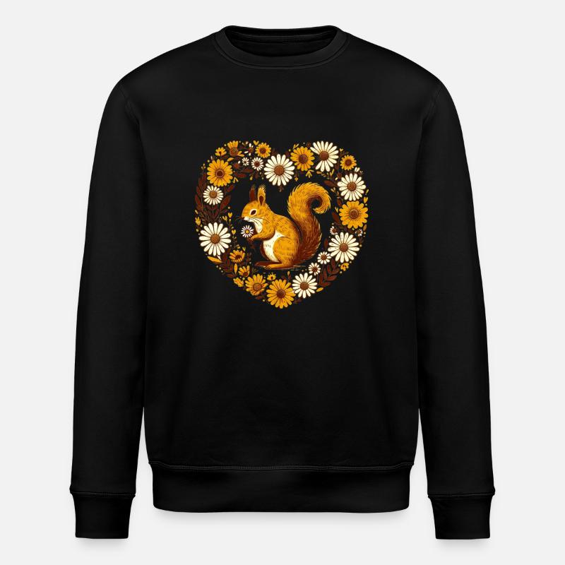 Red Squirrel - Stanley/Stella ROLLER Unisex Organic Sweatshirt - black