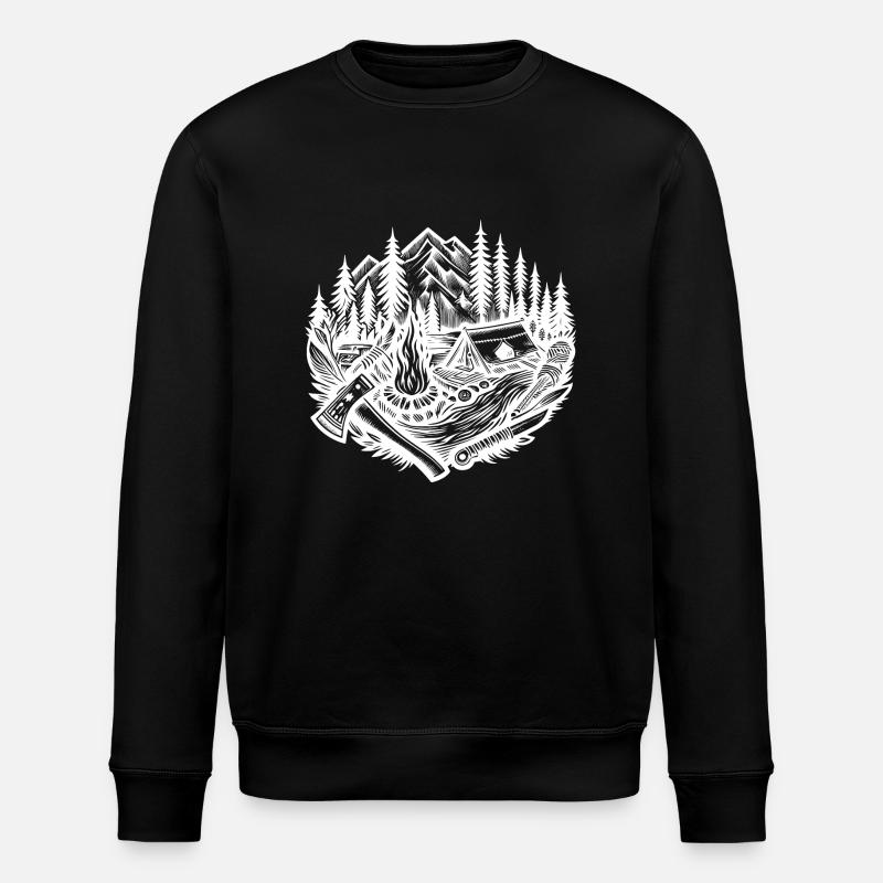 Nature Campfire Axe - Stanley/Stella ROLLER Unisex Organic Sweatshirt - black