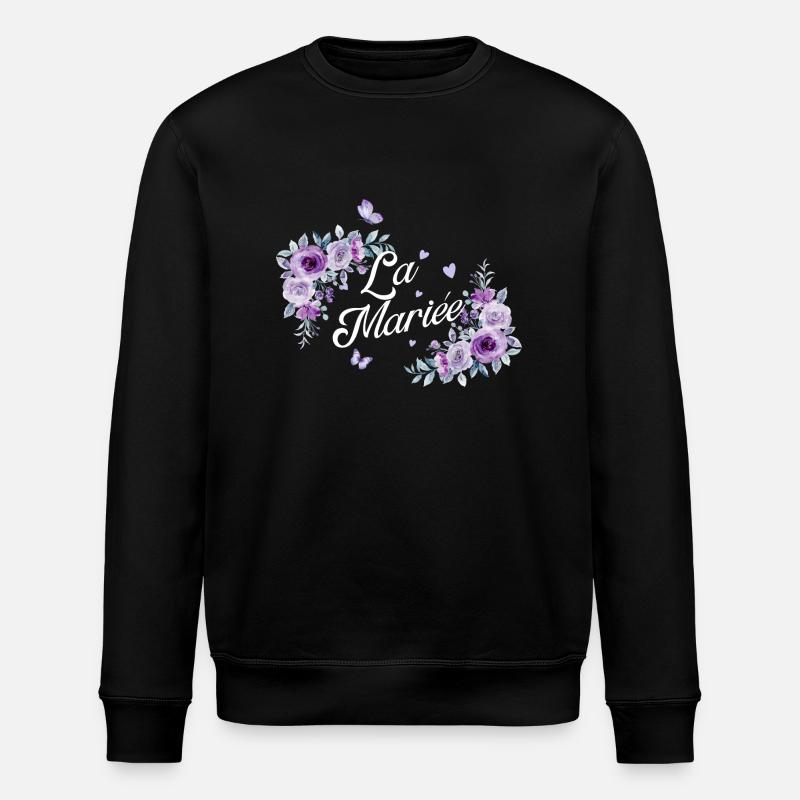 Die lila Blumenbraut - Stanley/Stella Unisex Bio-Sweatshirt ROLLER - Schwarz