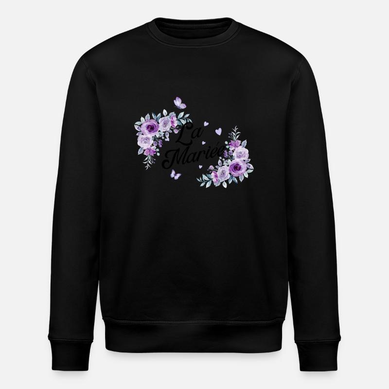 Die lila Blumenbraut - Stanley/Stella Unisex Bio-Sweatshirt ROLLER - Schwarz