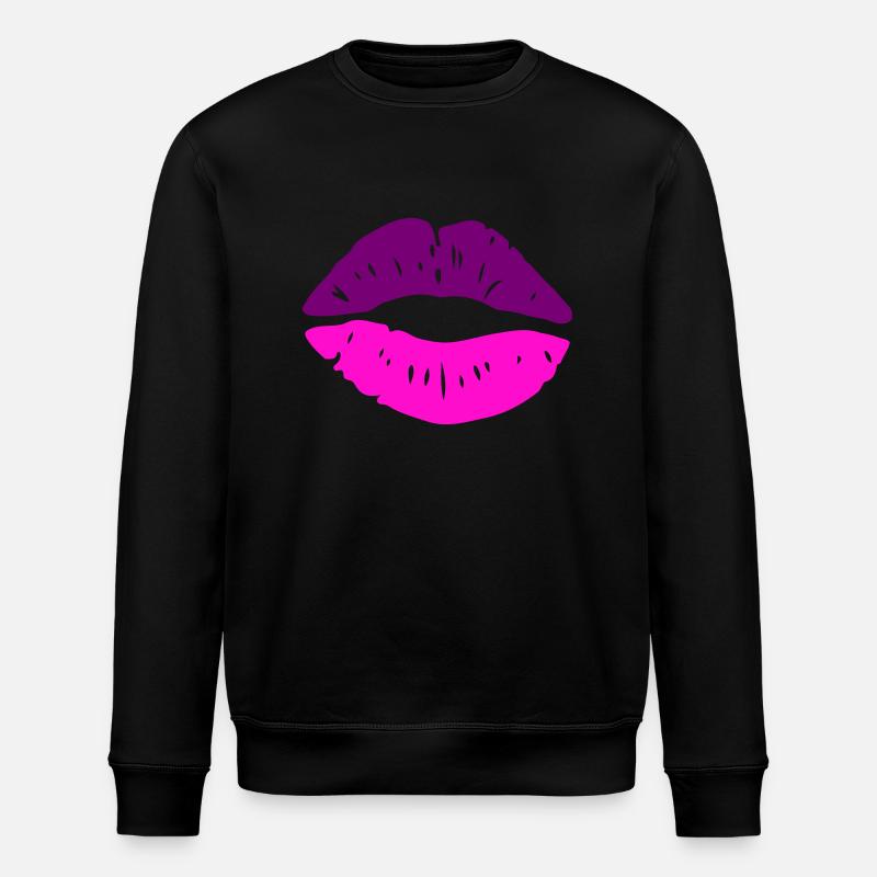 Lèvres Embrasser - Sweat bio ROLLER Stanley/Stella Unisexe - noir
