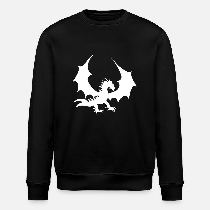 Cool White Dragon - Stanley/Stella ROLLER Unisex Organic Sweatshirt - black
