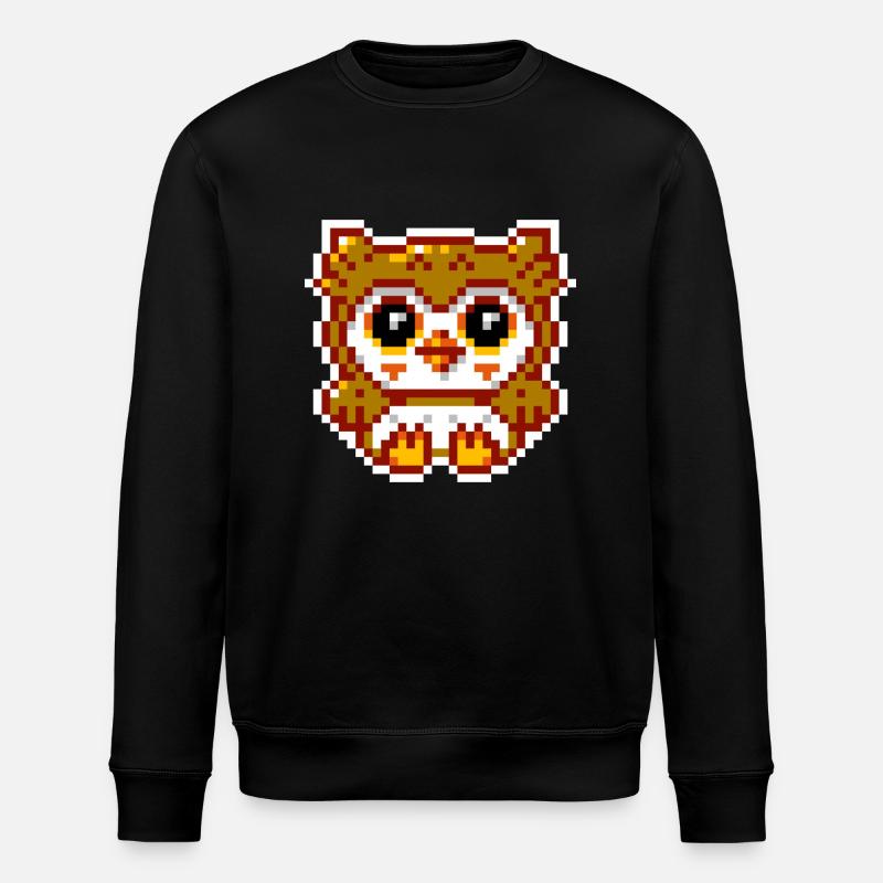 8bit Owl - Stanley/Stella ROLLER Unisex Organic Sweatshirt - black