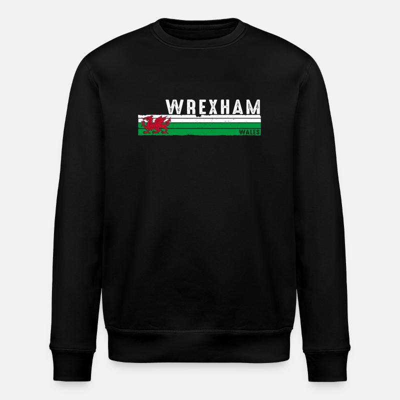 Wrexham Wales Pride - Stanley/Stella ROLLER Unisex Organic Sweatshirt - black