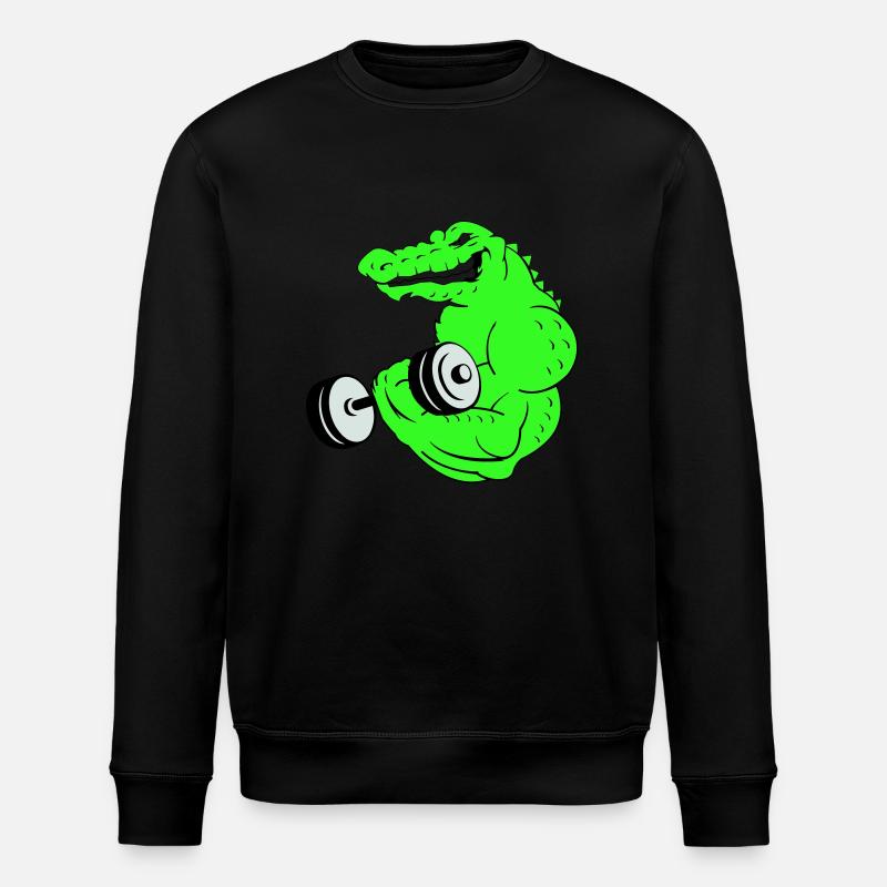 fitness crocodile 02 - Stanley/Stella Unisex Bio-Sweatshirt ROLLER - Schwarz
