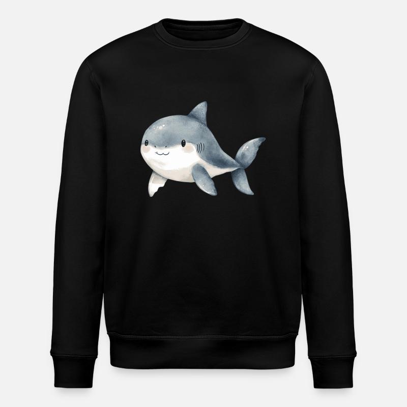 small shark - Stanley/Stella ROLLER Unisex Organic Sweatshirt - black