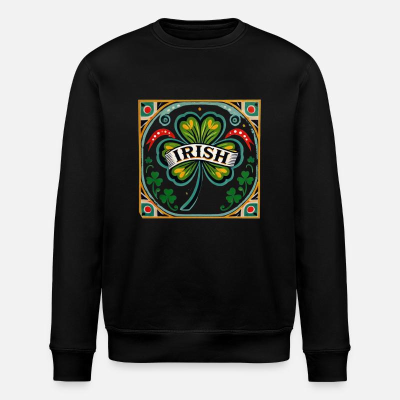 Retro-Irisch - Stanley/Stella Unisex Bio-Sweatshirt ROLLER - Schwarz