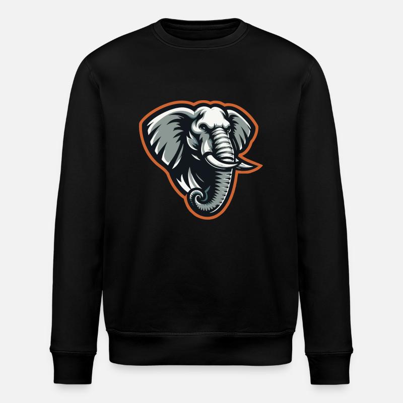 Elefant Afrikanische Majestät - Stanley/Stella Unisex Bio-Sweatshirt ROLLER - Schwarz