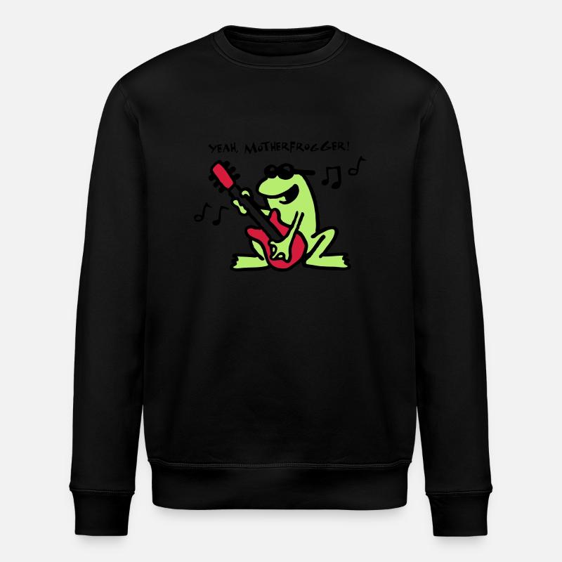 frog_n_roll_072011_a_3c - Stanley/Stella ROLLER Unisex Organic Sweatshirt - black