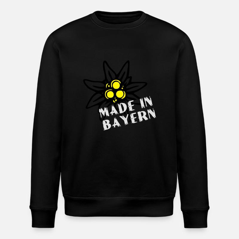 edelweiss made in bayern - Stanley/Stella Unisex Bio-Sweatshirt ROLLER - Schwarz