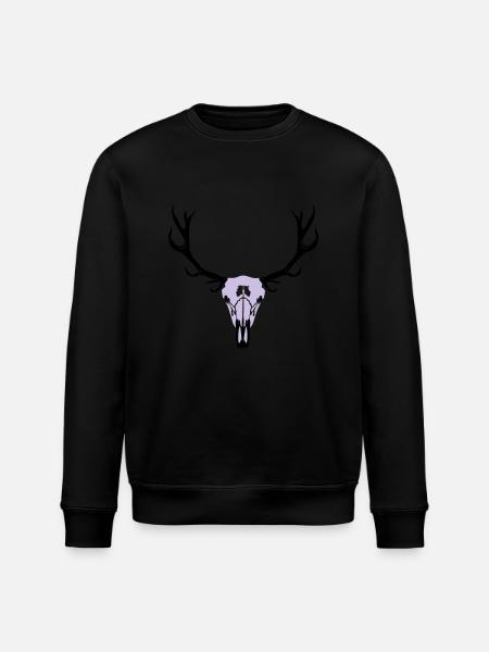 Hirschgeweih und Schädel - Stanley/Stella Unisex Bio-Sweatshirt ROLLER - Schwarz