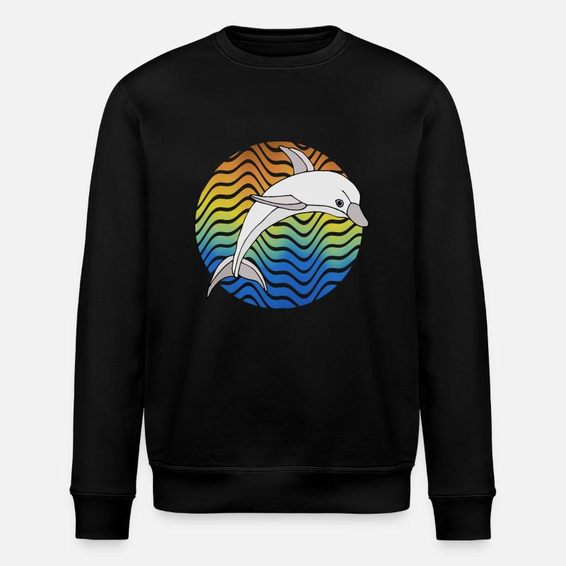 Dolphin - Stanley/Stella ROLLER Unisex Organic Sweatshirt - black