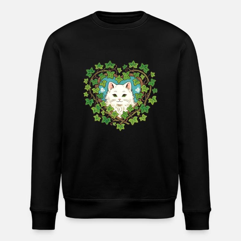Lierre chat blanc - Sweat bio ROLLER Stanley/Stella Unisexe - noir