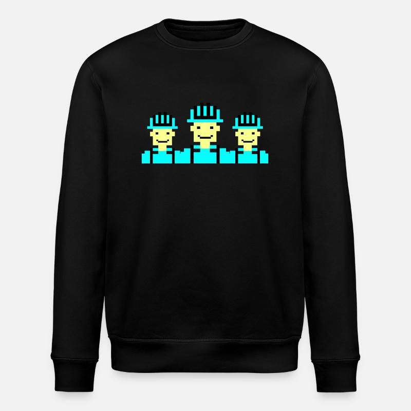 bauarbeiter pixel 02 - Stanley/Stella Unisex Bio-Sweatshirt ROLLER - Schwarz