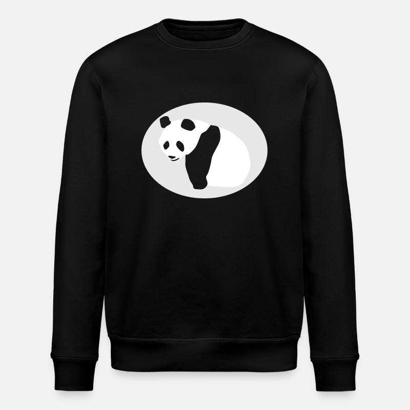 Großer Panda - Stanley/Stella Unisex Bio-Sweatshirt ROLLER - Schwarz