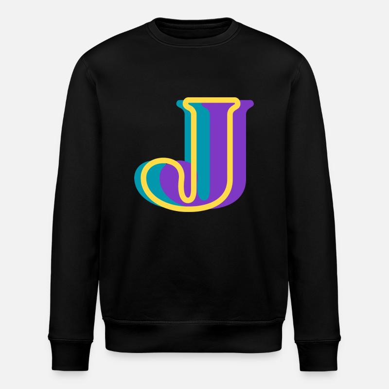 Mehrfarbiger Buchstabe j - Stanley/Stella Unisex Bio-Sweatshirt ROLLER - Schwarz