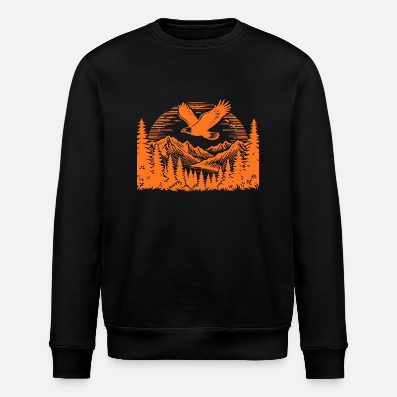 Berge-wilde Natur - Stanley/Stella Unisex Bio-Sweatshirt ROLLER - Schwarz