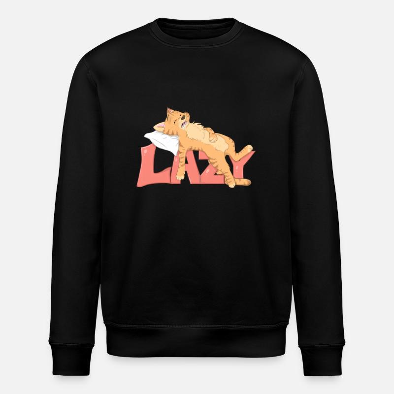 lazy cat - Stanley/Stella ROLLER Unisex Organic Sweatshirt - black
