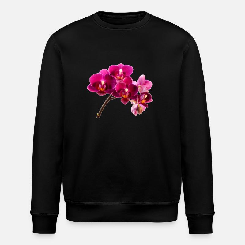 Orchidee Dunkellila - Stanley/Stella Unisex Bio-Sweatshirt ROLLER - Schwarz