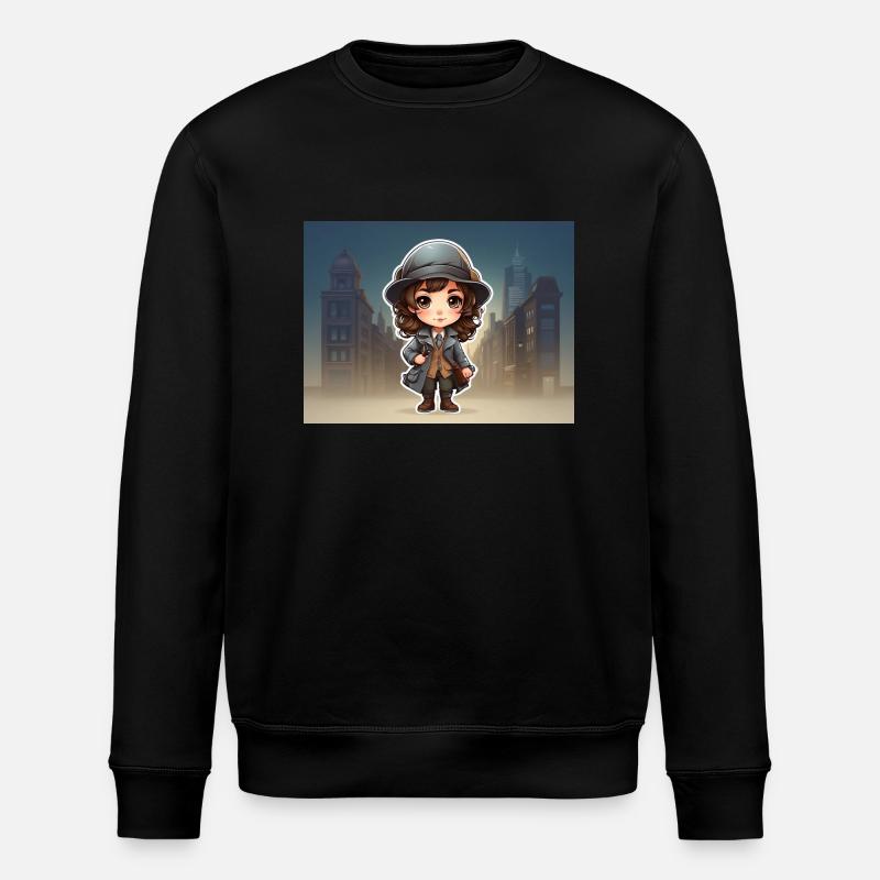 Mädchen mit Hut - Stanley/Stella Unisex Bio-Sweatshirt ROLLER - Schwarz