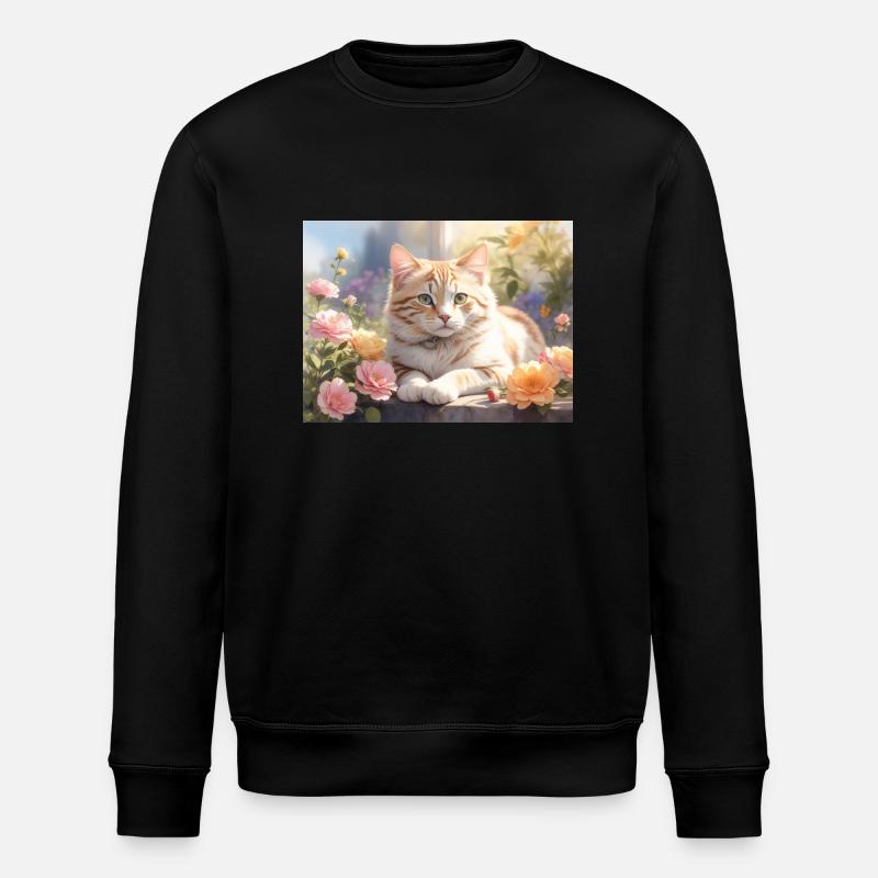 beau chat blanc - Sweat bio ROLLER Stanley/Stella Unisexe - noir