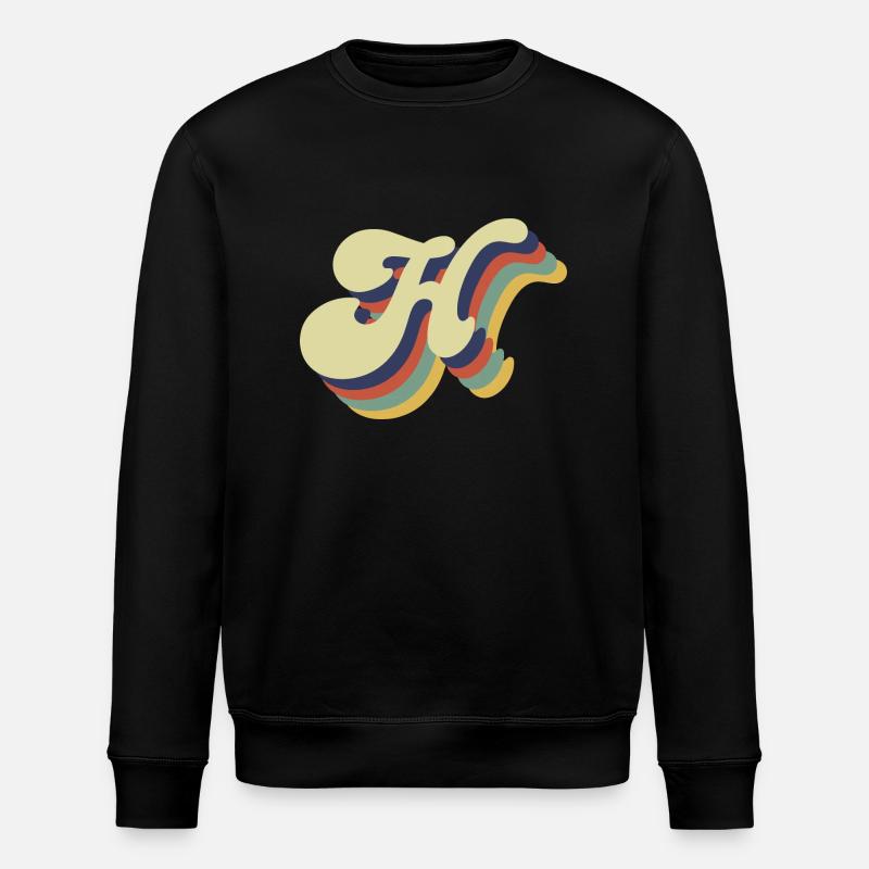 Retro-Buchstabe H - Stanley/Stella Unisex Bio-Sweatshirt ROLLER - Schwarz