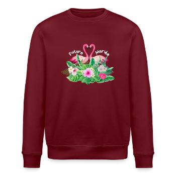 Tropische Flamingo-Braut - Stanley/Stella Unisex Bio-Sweatshirt ROLLER - Burgunderrot - Vorne - Nik (191cm)