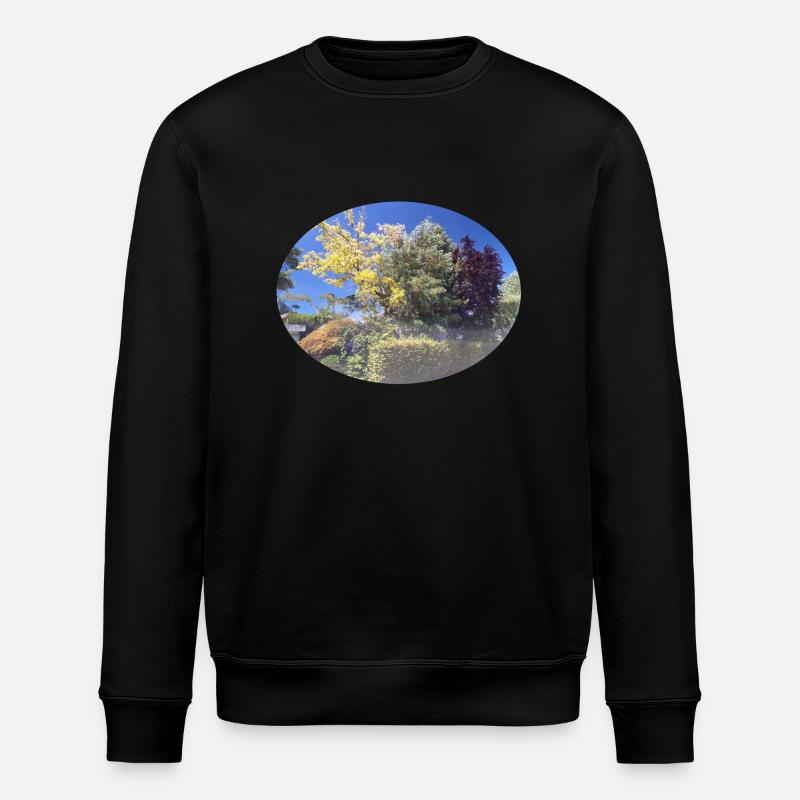 Bunte Bäume, blauer Himmel - Stanley/Stella Unisex Bio-Sweatshirt ROLLER - Schwarz