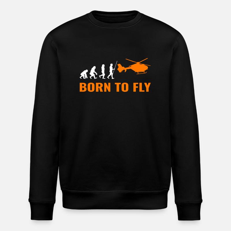 Helicopter Evolution Helicopter Pilot - Stanley/Stella ROLLER Unisex Organic Sweatshirt - black