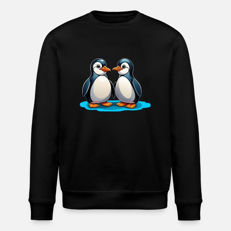 Two penguins - Stanley/Stella ROLLER Unisex Organic Sweatshirt - black