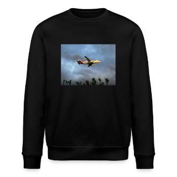 Plane - Stanley/Stella Unisex Bio-Sweatshirt ROLLER - Schwarz - Vorne - Nik (191cm)