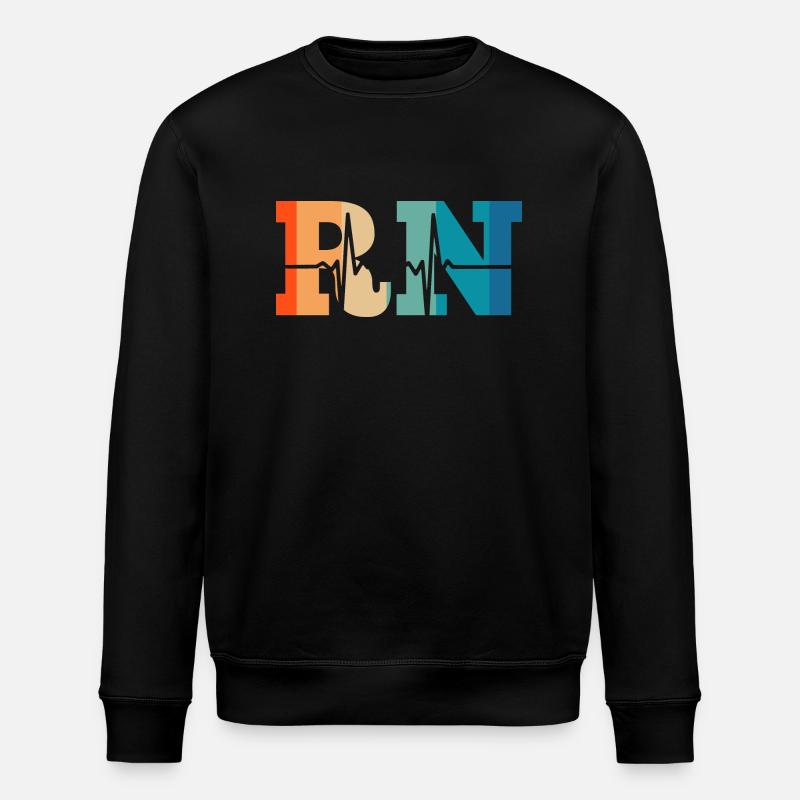 Retro Heartbeat Krankenschwester - Stanley/Stella Unisex Bio-Sweatshirt ROLLER - Schwarz