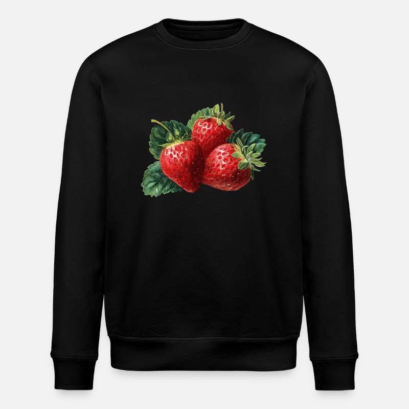 Erdbeere - Stanley/Stella Unisex Bio-Sweatshirt ROLLER - Schwarz