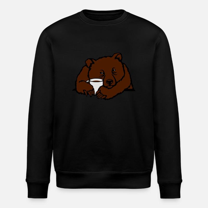 Morgenmuffel Bär - Stanley/Stella Unisex Bio-Sweatshirt ROLLER - Schwarz