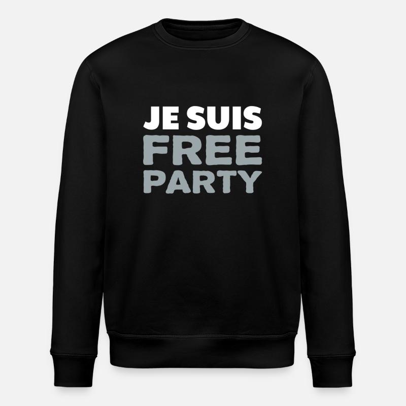 Je suis FREE PARTY - Sweat bio ROLLER Stanley/Stella Unisexe - noir