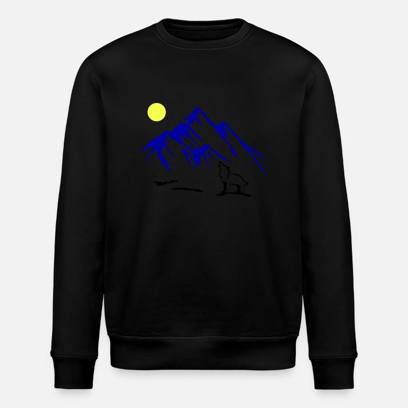 wolf vollmond - Stanley/Stella Unisex Bio-Sweatshirt ROLLER - Schwarz