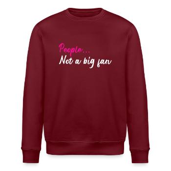 Des gens drôles, pas un grand fan, un sarcasme introverti - Sweat bio ROLLER Stanley/Stella Unisexe - bordeaux - Devant - Nik (191cm)