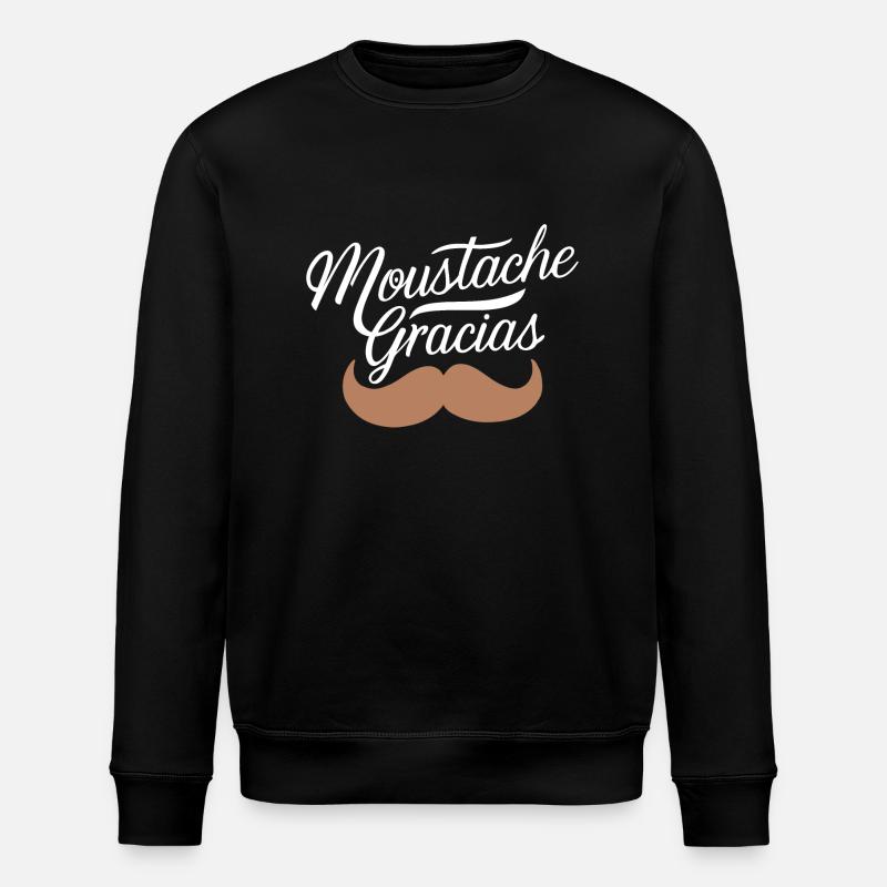 Moustache gracias - Sweat bio ROLLER Stanley/Stella Unisexe - noir